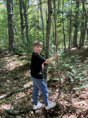 Tyson Dyke selects his tree.