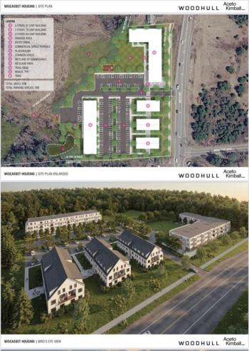 Woodhull and AKLA’s onceptual design for a development at 257 Bath Road, Wiscasset. Courtesy of Woodhull 