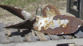 The Winter Harbor’s propeller after its salvage from Wiscasset harbor. File photo 