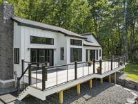 New chalet-style contemporary Damariscotta Lake home.