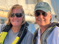 Captain Leigh Mumford (l), with First Mate Alicia Barry (r) team up to lead Women On The Water Friday sailing.
