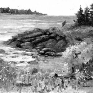 "Late Summer at Boothbay Shores" by Corinne McIntyre.