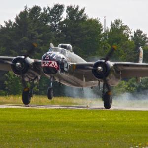 Texas Flying Legends Museum planes will return to the Wiscasset Airport on July 19. Betty's Dream is a late-model B-25J. Betty’s Dream escorted two “Betty” bombers carrying the Japanese peace envoys to Ie Shima in1945. Courtesy of Frank Barnako