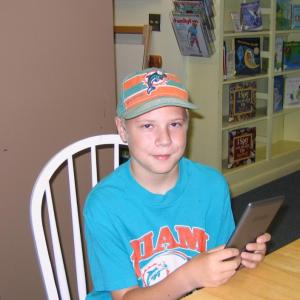 Kindle drawing winners Chance, right, a third grader at the Wiscasset Primary School, and Josh, below, a fifth grader at Wiscasset Middle School. The drawing marked the end of the Dream Big-Read Summer Reading Program at the Wiscasset Public Library.