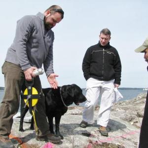 Landscape architect Arek Gale laying out the precise drilling line of a ledge. Tracy Davis, below, is an interior designer and Principal of Urban Dwellings. Landscape architect Arek Gale laying out the precise drilling line of a ledge., Cuckolds Island, Cuckolds Lighthouse, Boothbay, Boothbay Harbor