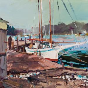 "In for supplies," by Robert Noreika, oil, 30-inch by 40-inch "In for supplies," by Robert Noreika, oil, 30-inch by 40-inch