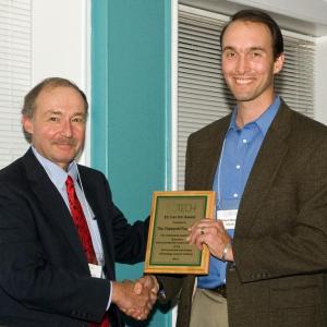 University of Maine School of Law professor Jeffrey Thaler presents the E2 Can Do! award to Chewonki’s president Willard Morgan at a dinner in Portland. Courtesy of Chewonki University of Maine School of Law professor Jeffrey Thaler presents the E2 Can Do! award to Chewonki’s president Willard Morgan at a dinner in Portland. Courtesy of Chewonki