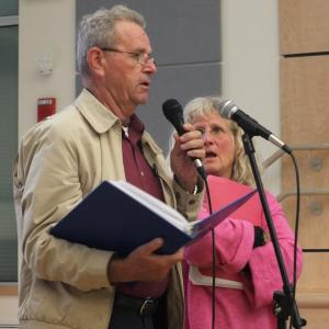 RSU 12 Cost Sharing Committee members Paul Gamache and Allison Hepler speak to board members about the progress that has been made and the challenges in meeting consensus for sharing education costs among the five member towns of the school district. JOHN MAGUIRE/Wiscasset Newspaper RSU 12 Cost Sharing Committee members Paul Gamache and Allison Hepler speak to board members about the progress that has been made and the challenges in meeting consensus for sharing education costs among the five member towns of the school district. JOHN MAGUIRE/Wiscasset Newspaper