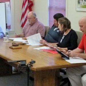 Facilitated by Jiim Chaousis, the new four-town board got off to a sound start at their first meeting on August 29 at Boothbay Town Hall. Pictured here, from left to right, Chaousis, Smith Climo, Chairman Chuck Cunningham, Valerie Augustine and Stuart Smith. JOHN EDWARDS/Boothbay Register