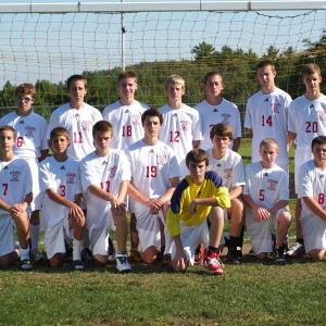 The boys’ varsity soccer team includes, from left, front row: Mason Whitaker, Jennings Souza, Andrew Corson, Matt Mills, Nathaniel Mills, Travis Padilla, Bryson Grover, Alex Webber; back row: David Marcus, Zach Ellison, Logan Grover, Ryan Hanley, Dale Peaslee, Matt Johnson and Camden Reiss. KATHY ONORATO/Wiscasset Newspaper