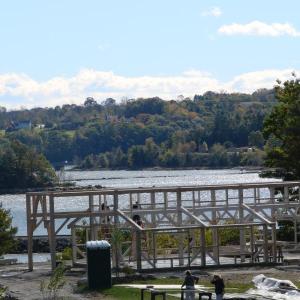 A closer view of the barn-to-be. SUSAN JOHNS/Wiscasset Newspaper