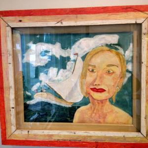 "Bethany Betrayed" by John Kimball. Below, "The Piano Lesson," at Goobies, and "Ms. Pritchard is Still Waiting For Her Sailor Man to Come Home," at the Dock Fore Restaurant in Portland "Bethany Betrayed" by John Kimball