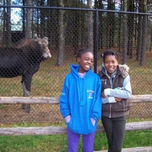 Rose Julie Reby, right, of Haiti, visits the Maine Wildlife Park in Gray during her stay with Nancy and Andy Call of Dresden. Rose Julie Reby, right, of Haiti, visits the Maine Wildlife Park in Gray during her stay with Nancy and Andy Call of Dresden.