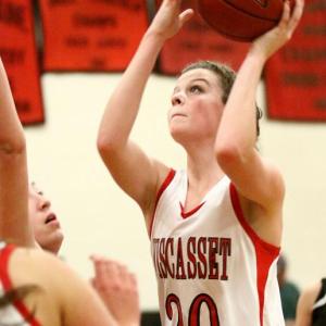 Brianna Goud takes the ball to the basket in Wiscasset’s win over Lisbon. Courtesy of Brion Controvillas Brianna Goud takes the ball to the basket in Wiscasset’s win over Lisbon. Courtesy of Brion Controvillas