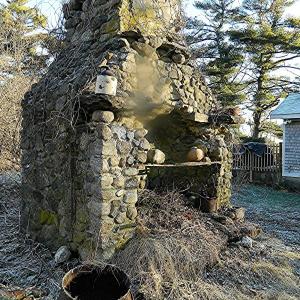 This old fireplace is still standing after nearly a century in Woolwich. It is what remains of the Montsweag Farm Tea Room. CHARLOTTE BOYNTON/Wiscasset Newspaper