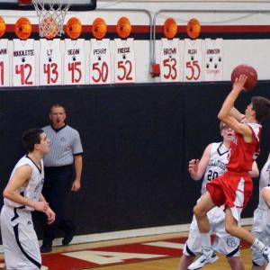 Jenning Souza works his way inside during Wiscasset’s game against Hall-Dale. Below: Chandler Longfellow gets into position to get a rebound. Longfellow had 16 points in Wiscasset's win over Hall-Dale Tuesday, Jan. 15. Courtesy of John Anzalone Jenning Souza works his way inside during Wiscasset’s game against Hall-Dale. Courtesy of John Anzalone
