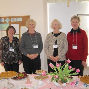 The Garden Club of Wiscasset hostesses for January included, from left, Linda Biden, Julie Rea, Peggy Wallace and Sandy Sarmanian. Courtesy of Garden Club of Wiscasset