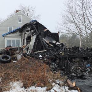 Damage from the fire at a Woolwich residence February 26. John Maguire/WISCASSET NEWSPAPER