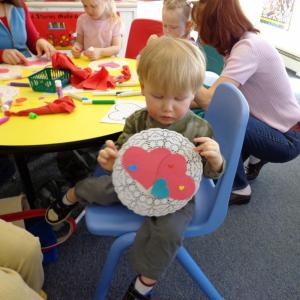 At his first visit to Story Time at the Wiscasset Public Library, Xzavier created this beautiful Valentine. Courtesy of Wiscasset Public Library At his first visit to Story Time at the Wiscasset Public Library, Xzavier created this beautiful Valentine. Courtesy of Wiscasset Public Library