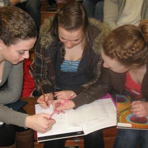 Brianna Goud, Heidi Pinkham and Megan Corson learn about real life expenses at the Financial Fitness Fair held at Wiscasset High School March 6. Below: Juniors Abby Dunn, left, and Hannah Campbell work to figure out their future "financial fitness" using the materials and information provided by Maine's Credit Unions. Courtesy of Wiscasset High School Brianna Goud, Heidi Pinkham and Megan Corson learn about real life expenses at the Financial Fitness Fair held at Wiscasset High School March 6. Courtesy of Wiscasset High School