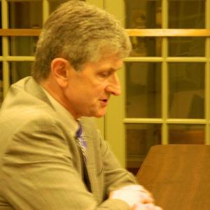 Attorney Bryan Dench tells Wiscasset selectmen at their meeting March 5 that the town has obtained an $846,263 default judgment against Mason Station for back taxes. CHARLOTTE BOYNTON/Wiscasset Newspaper