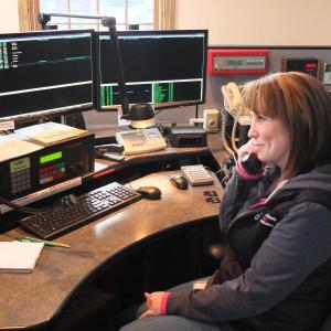 Melissa McKusic is a dispatcher at Lincoln County Communications Center in Wiscasset. JOHN MAGUIRE/Wiscasset Newspaper