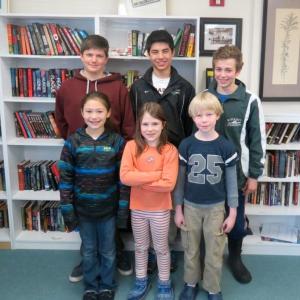 River of Words Poetry Contest finalists include from left, front row: MacAllister Moss, Grace Dempsey-Blair and Ian VonFrank; back row, left to right: Wallace Jackson, Xander Bartone and Noah Jordan. Courtesy of Center for Teaching and Learning River of Words Poetry Contest finalists include from left, front row: MacAllister Moss, Grace Dempsey-Blair and Ian VonFrank; back row, left to right: Wallace Jackson, Xander Bartone and Noah Jordan. Courtesy of Center for Teaching and Learning