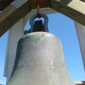 This bronze bell that Wiscasset's Abiel Wood cast two centuries ago hangs once again over the Maine Art Gallery in Wiscasset. SUSAN JOHNS/Wiscasset Newspaper 