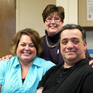 Ken MacLeod with Lincoln County Healthcare certified lymphedema therapists Leah Taylor (on left) and Diane Brown. Courtesy of Lincoln County Healthcare