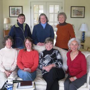 Champagne on the Sheepscot planners include, front row, left to right: Suki Flanagan, Kristin Pennock, Wendy Ross Eichler, Elizabeth Davis; back row, left to right, Callie Wronker, Judy Fossel and Ann Springhorn. Courtesy of Sheepscot Valley Conservation Association Champagne on the Sheepscot planners include, front row, left to right: Suki Flanagan, Kristin Pennock, Wendy Ross Eichler, Elizabeth Davis; back row, left to right, Callie Wronker, Judy Fossel and Ann Springhorn. Courtesy of Sheepscot Valley Conservation Association