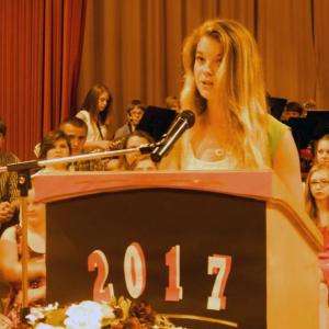 Student Council president Gabrielle Chapman takes her classmates, families and friends down memory lane in her welcoming address on eighth grade Recognition Night June 17. Below: Directed by Carol Drury, the Wiscasset Middle School Chorus sings “Keep Your Mind Wide Open.” KATHY ONORATO/Wiscasset Newspaper Student Council president Gabrielle Chapman takes her classmates, families and friends down memory lane in her welcoming address on eighth grade Recognition Night June 17. KATHY ONORATO/Wiscasset Newspaper