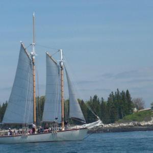 The schooner "Eastwind," loaded with MSSM students, sailed past the Burnt Island Lighthouse into open water. KATRINA CLARK/Boothbay Register The schooner "Eastwind," loaded with MSSM students, sailed past the Burnt Island Lighthouse into open water. KATRINA CLARK/Boothbay Register