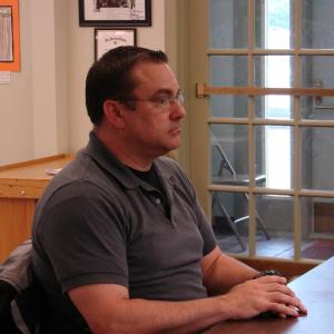 Troy Cline meets with selectmen June 6. SUSAN JOHNS/Wiscasset Newspaper