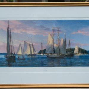 The signed and numbered print titled, “Leaving Linekin,” by Donald Demers, has been donate to the Nautical Auction by Bigelow Laboratories. Courtesy of Susan Hodder