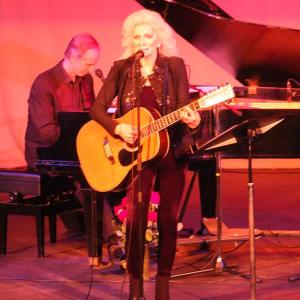 Judy Collins and backup musician Russell Walden during the November 22 concert at the Chocolate Church Arts Center. LISA KRISTOFF/Boothbay Register