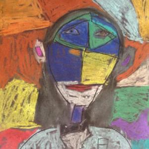 Jackson Lorrain's chalk pastel, "Picasso Portrait," was selected for the Youth Art Show at the Portland Museum of Art. He is a third grade student at Boothbay Region Elementary School. Courtesy of Portland Museum of Art Jackson Lorrain Boothbay ME