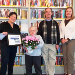 Pictured are, from left, Director Pam Dunning, Robyn Lyon, Assistant Librarian David Cherry and Children’s Librarian Natalie Castonia. Courtesy of Wiscasset Public Library