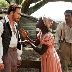 Michael Fassbender, Lupita Nyong’o (winner of the “Best Supporting Actress” Academy Award for this role), and Chiwetel Ejiofor in a scene from “12 Years a Slave." Courtesy of The Harbor Theatre 12 Years A Slave