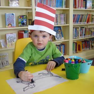 Ethan Clark proudly wears his Dr. Seuss hat to celebrate the author’s birthday. Courtesy of Natalie Castonia