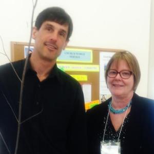Jeff Gillis from WellTree and garden club member Julia Simpson. Courtesy of Carol Blake