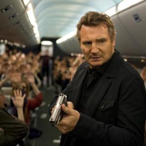 Liam Neeson as U.S. Air Marshal Bill Marks in “Non- Stop,” a suspense thriller played out aboard a jetliner at 40,000 feet, this weekend at The Harbor Theatre.