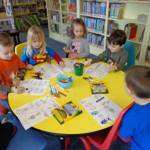 Everyone colors the clues to solve "The Smelly Mystery" by Mercer Mayer worksheet. Courtesy of Wiscasset Public Library