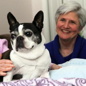 Volunteer Holly Fulmer and Lexi visit residents at the Gregory Wing three times a week. For some, those visits are the high point of their day. More than 270 volunteers make a difference to patients, residents and staff throughout Lincoln County Healthcare every day. Coutesy of LincolnHealth