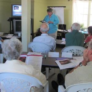 Driver Safety instructor Joyce Polyniak teaches a class. Courtesy of Marianne H. Pinkham Polyniak