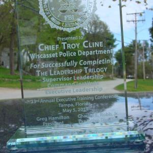 award for Wiscasset Police Chief Troy Cline