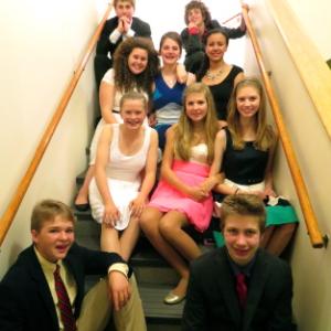 CTL GRADUATES. From the top of the stairs, left to right: Nicholas Miaoulis, Noah Jordan, Elizabeth DGiulian, Sophia Stafford, Amelia Genus, Charlotte Collins, Teagan Guenther, Payton Sullivan, Teddy Matel and Parker Elkins. Courtesy of Krista Woodbridge