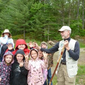 Students from Great Salt Bay Community School during a field trip with HVNC volunteer educator Chuck Dinsmore. Courtesy of Andy McEvoy