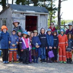 Juniper Hill School students prepare for a day-long exploration of the Damariscotta River and its habitats. Courtesy of Linda Healy