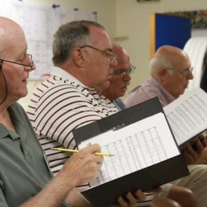 Lincoln Festival Chorus tenors in rehearsal. Lisa Best Photography
