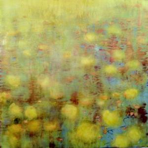 Waterlilies by Camille Davidson, encaustics class instructor. Courtesy of River Arts Waterlilies by Camille Davidson